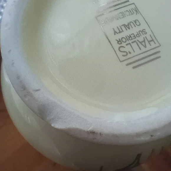 Hall's Kitchenware Vintage 1930s Pale Yellow Wild Poppy & Wheat Ceramic Pitcher - Picture 10 of 10